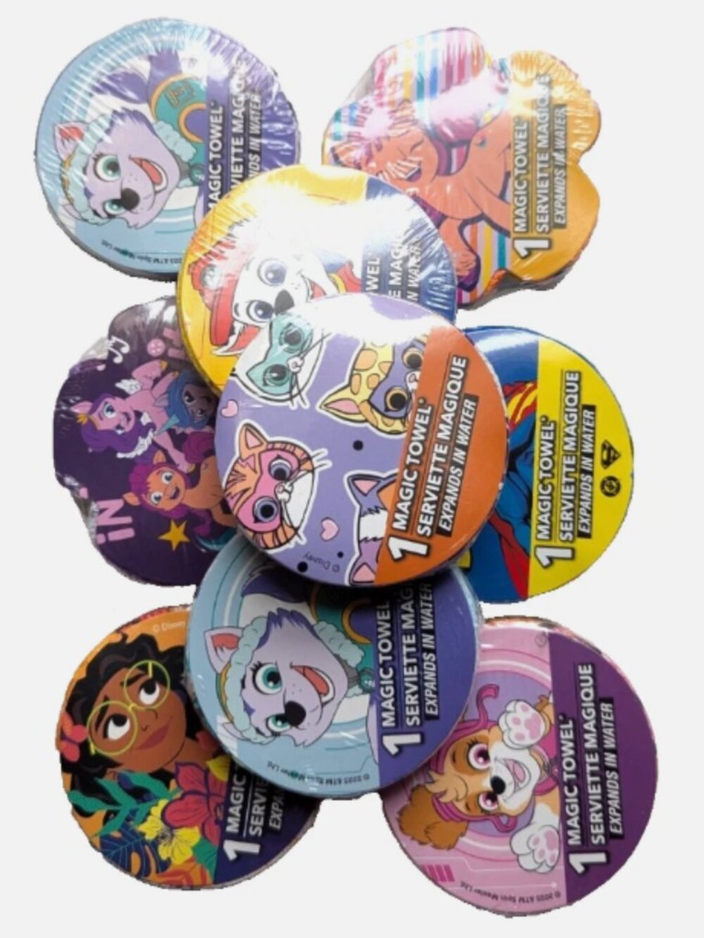 PAW Patrol Magic Towel & SUPER KITTIES Superman, My Little Pony ENCANTO 9 PCs
